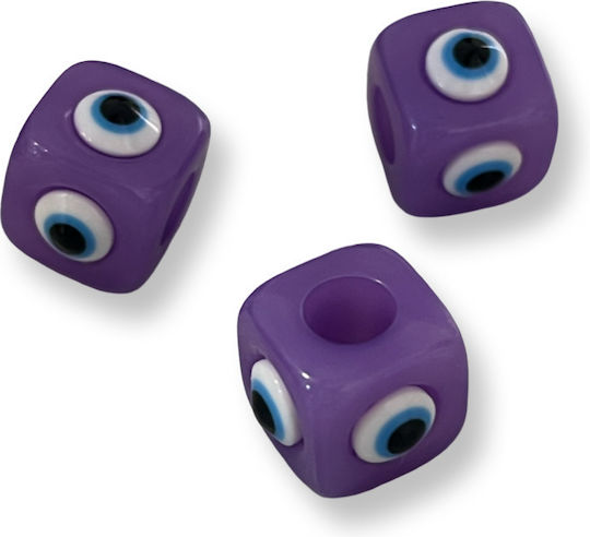 Acrylic Eye Zari 12mm Purple Large Hole 6mm Packaging 6 Pieces 6 pcs
