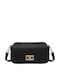 Gallantry Women's Crossbody Bag Pebbled Leather Effect Metal Clasp Black