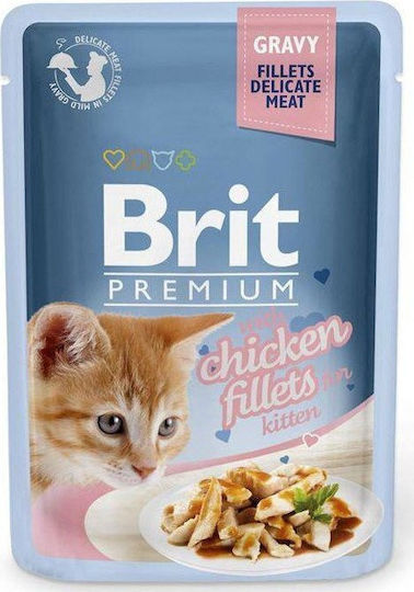 Brit Wet Cat Food in Pouch with Chicken 85gr
