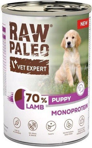 VetExpert Raw Paleo Υγρή Τροφή για Κουτάβια σε Κονσέρβα με Αρνί 400gr