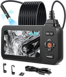 Endoscope Camera Triple Lens Led Light 8x Zoom 4.5" Hd Ips Screen 8 Mm Slim Lens Ip67 5 M Cable Endoscope Camera Triple Lens Led Light 8x Zoom 4.5" Hd Ips Screen 8 Mm Slim Lens Ip67 5 M Cable