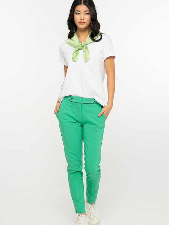 Hermosa Yrina Pantaloni Dama Tesatura Tapered L...