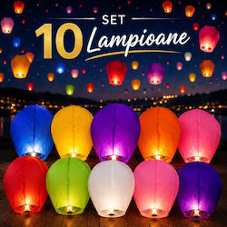 Colored Flying Lanterns Set 10 Classic Pieces
