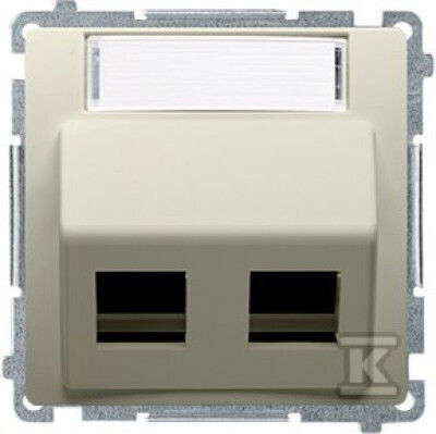 Simon Basic Cover Ict Sockets On Keystone Double Bevel Descriptive Field Without Bmgks2p.01/12