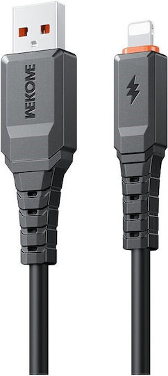WK USB-A to Lightning Cable Μαύρο 1m