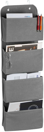 Relaxdays Wall Organizer 4 Compartments Gray 104x31x10 Cm