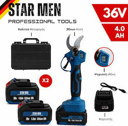 Star Men Star Men Gartenscheren Batteriebetrieb Brushless 36V 2x4Ah/4Ah mit Maximaler Schnittdurchmesser 30mm in Tragetasche