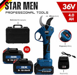Star Men BH-CS-C40 Gartenschere 36V mit 2 Batterien 4Ah/4Ah