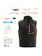 Herren Arbeitsweste Wasserdicht Schwarz Orange