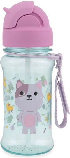 Skip Hop Squattle Cat Kids Water Bottle with Straw