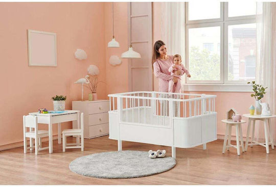SteweHome Бебешка Кошара Бяла със Матрак 80x130см