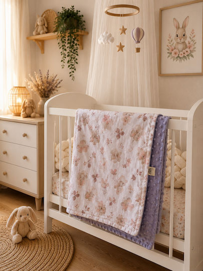 Grandes Suenos Pătură Pepinieră Swaddling 100% Bumbac Lila 75x100cm