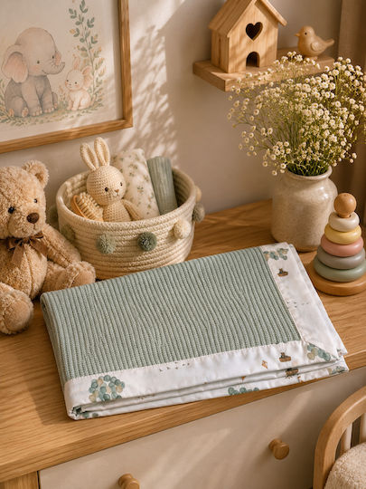 Grandes Suenos Pătură Pepinieră Swaddling 100% Bumbac Verde 75x100cm
