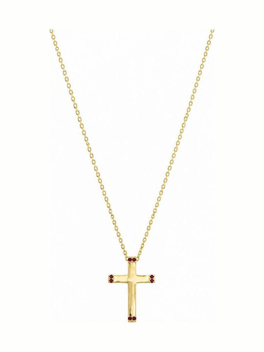 Paraxenies Kreuz aus Vergoldetem Silber mit Kette