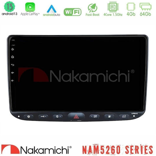 Nakamichi Nam5260 Series 4core Android13 4+64gb Fiat Punto Evo Navigation Multimedia Tablet 9" Carplay + & Android Auto