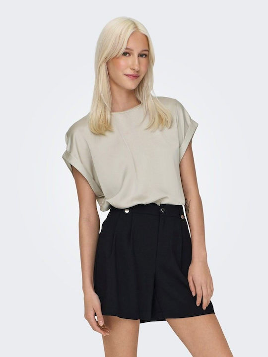 Only Women's Satin Blouse Ecru