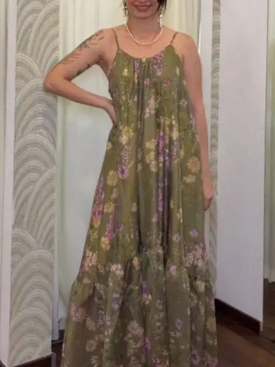 Summer Maxi Dress Verde Militare