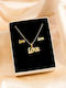 Set With Gold Plated Steel Necklace & Earrings