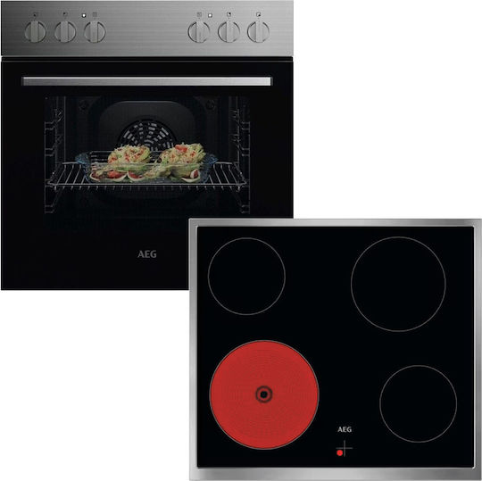 AEG Kombi 1026 Фурна Под Плота 65л С Керамични Котлони Ширина 59.4см Inox