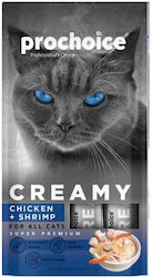 Prochoice Λιχουδιές Creamy Κοτόπουλο Γαρίδες 4x15gr 60gr Prochoice 2072223