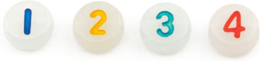 Acrylic Number Beads Mix 7mm 50g 435pcs Pack 1
