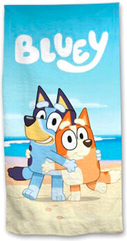 Borea Kinder-Strandtuch Microfaser Bluey & Bingo Hellblau 70x140
