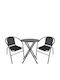 Outdoor Dining Set Nova 3 Pieces Black