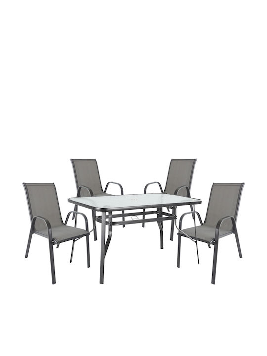 Set Dining de Exterior Sun 5 Piese Gri