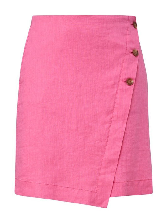 Linen Fuchsia Skirt