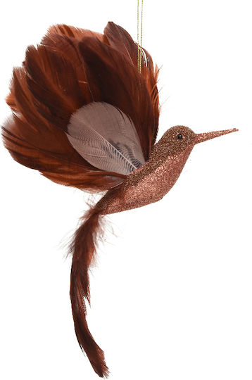 Katoikonhome Osterdekorationen Vogel Clip 20 cm Braune Glitzer