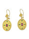 Silver Gold Plated Dangle Earrings with Stones