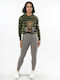 Damen Gekürzte Leggings Grau