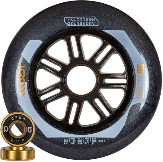 Iqon Access 110 Dunkelgrau 3-Stücke Räder 110mm/85a Transparent Schwarz Dunkelgrau