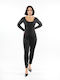 Damen Schwarz Jumpsuit