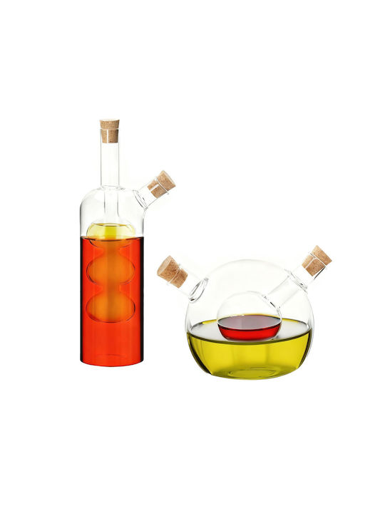 Relaxdays Relaxdays Öl- und Essigspender-Set aus Glas mit Fluss