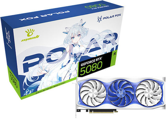 Manli GeForce RTX 5080 16GB GDDR7 Polar Fox OC V2 Graphics Card N76550800M36511