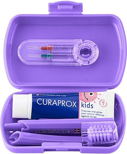 Curaprox Kids Travel Set Kinderzahnpasta mit Zahnbürste 2 Stück 10ml