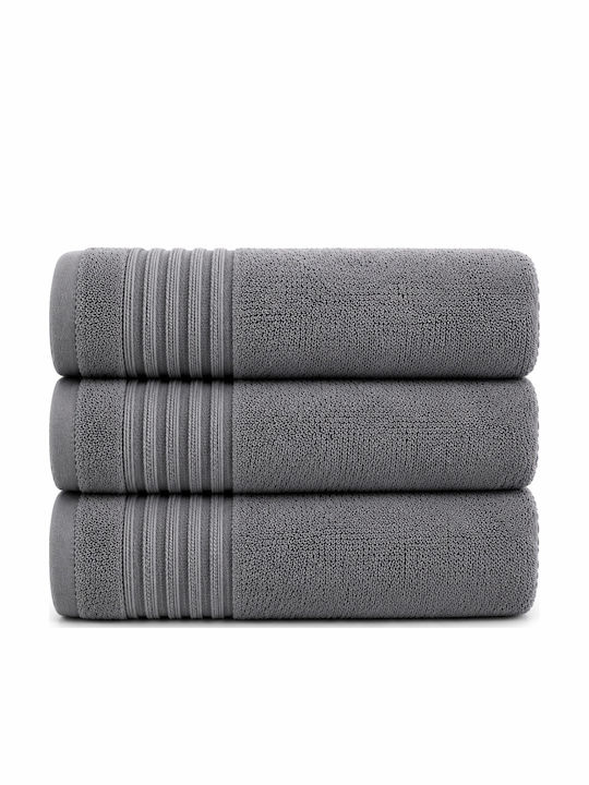 Xionoula Home Geo Körperhandtuch Geo Graue 3 Stücke Gewicht 500gr/m²