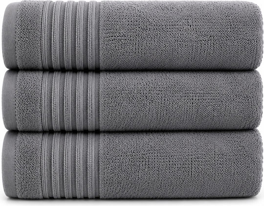 Xionoula Home Bath Towel Geo Geo Gray 3 Pieces Weight 500gsm