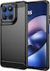 Techsuit Carbon Umschlag Rückseite Silikon Schwarz (Motorola Moto G37 / G37 Power / G47 / G57 Power / G67 Power)