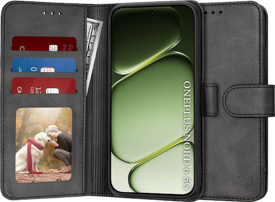 Techsuit Diary Book Synthetisches Leder Schwarz for OnePlus Nord 6