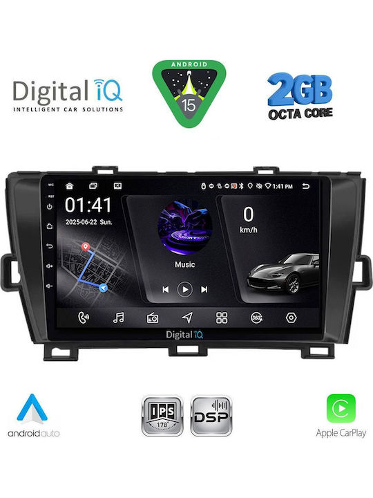 Digital IQ Car Audio System for Toyota Prius 2009-2015 Bluetooth USB WiFi GPS Apple CarPlay Android Auto with 9" Touch Screen