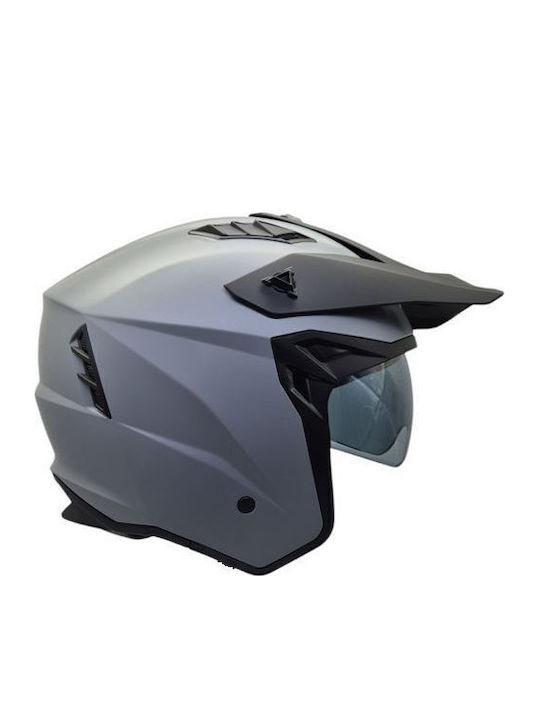 Faseed X1 Trail Ice Grey Κράνος Μηχανής Jet ECE...