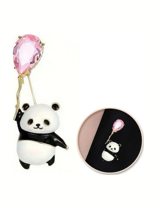 Ecarla Panda Brooch Crystal Balloon Bz200