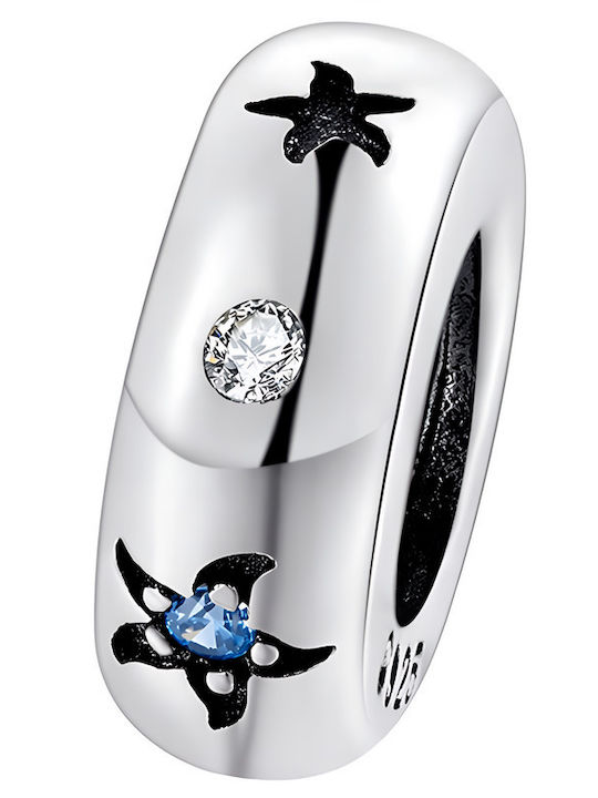 Pandora Hängendes Charm Tier aus Silber mit Zirkon Blau