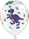 Birthday Dinosaur White Balloon