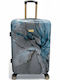 Olia Home Large Hard Travel Suitcase Marble Height 80cm