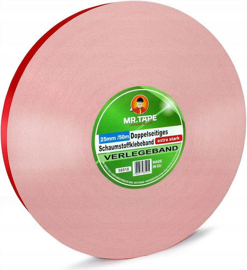 Selbstklebendes Schaumstoff Doppelseitiges Klebeband Weiß 50m x 25mm