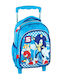 Gim Sonic Classic School Bag Trolley Kindergarten Blue With Water Bottle Holder 12L 2026