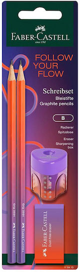 Σετ Faber Castell 118410 Flow Red-purple 2 Μολ.γομ.ξυστ